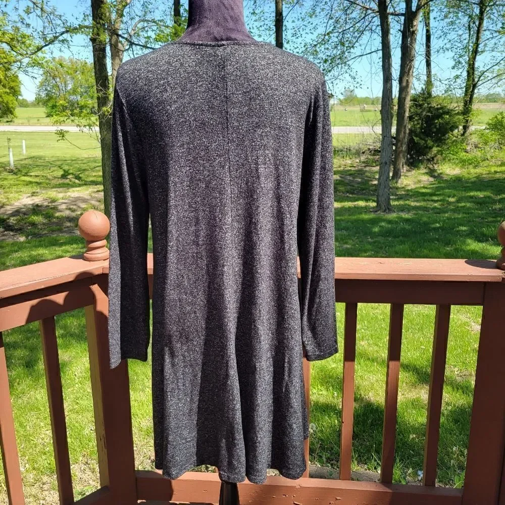 Old Navy Marled Gray Long Sleeve Rolled Round Neck Sweater Dress Size L